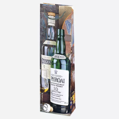 Színes Bottles papír italtáska 12x40x9 cm