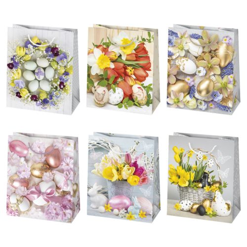 Húsvét Colorful papír ajándéktasak, ajándékzacskó 19x23x10,5 cm
