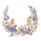 Húsvét Flowers Wreath szalvéta 20 db-os 33x33 cm