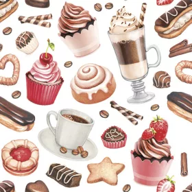 Desszert Coffee and Sweets szalvéta 20 db-os 33x33 cm