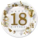 Happy Birthday 18 Gold Motifs papírtányér 8 db-os 18 cm
