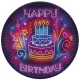 Happy Birthday Neon Cake papírtányér 8 db-os 18 cm