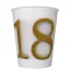 Happy Birthday 18 Gold Motifs papír pohár 8 db-os 250 ml