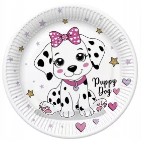 Állatos Charming Puppy papírtányér 8 db-os 18 cm