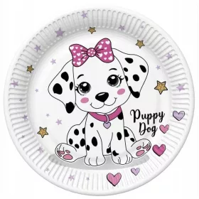 Állatos Charming Puppy papírtányér 8 db-os 22,7 cm