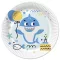 Happy Birthday Blue Shark papírtányér 8 db-os 22,7 cm