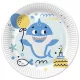 Happy Birthday Blue Shark papírtányér 8 db-os 22,7 cm