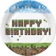 Happy Birthday Pixel Block papírtányér 8 db-os 22,7 cm