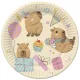 Happy Birthday Capybaras papírtányér 8 db-os 18 cm