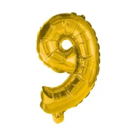 Arany Gold mini 9-es szám fólia lufi 35 cm