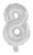 Óriás 8-as Silver szám fólia lufi 85 cm
