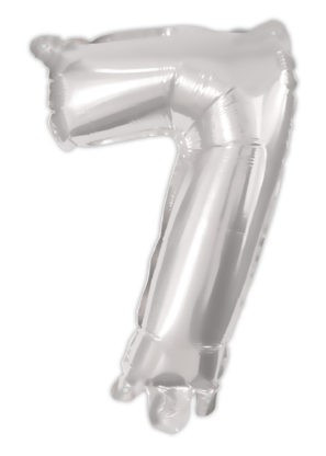 Ezüst Silver 7-es szám fólia lufi 95 cm