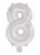 Ezüst Silver 8-as szám fólia lufi 95 cm