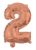 Színes Rose Gold 2-es szám fólia lufi 95 cm