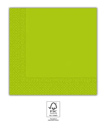 Zöld Unicolour Light Green szalvéta 20 db-os 33x33 cm FSC