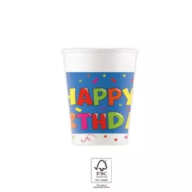 Happy Birthday Kokliko papír pohár 8 db-os 200 ml FSC