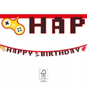 Gaming Party Happy Birthday felirat FSC 2 m
