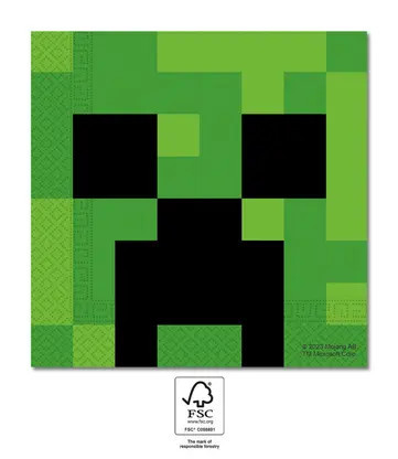 Minecraft Green szalvéta 20 db-os 33x33 cm FSC