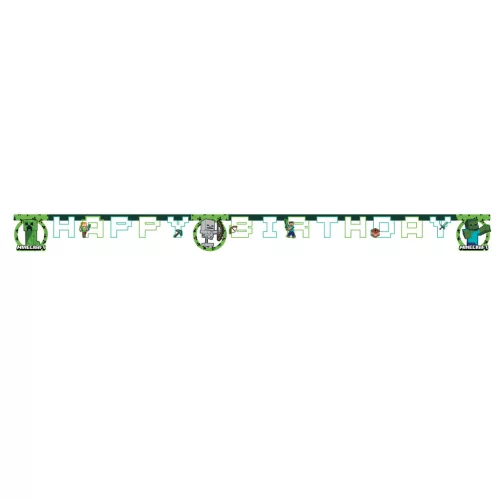 Minecraft Green Happy Birthday felirat FSC 2 m