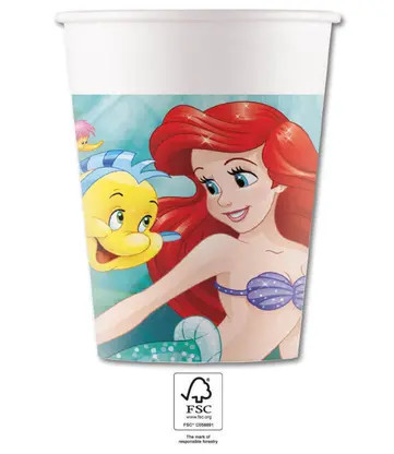 Disney Hercegnők Ariel Curious papír pohár 8 db-os 200 ml FSC