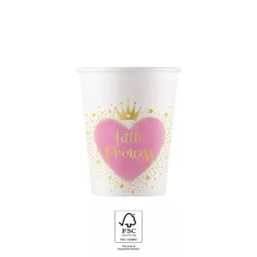Hercegnők Little Princess papír pohár 8 db-os 200 ml FSC