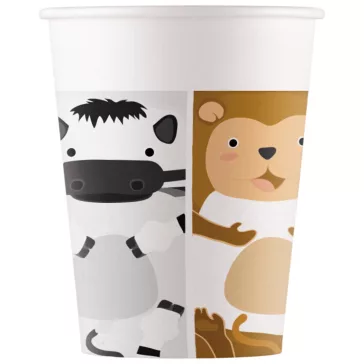 Állatos Zoo papír pohár 8 db-os 200 ml FSC