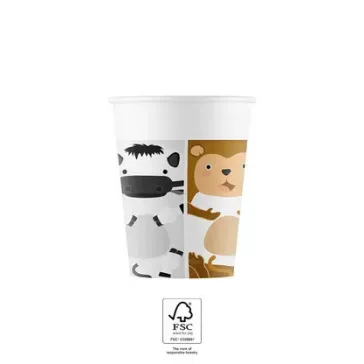 Állatos Zoo papír pohár 8 db-os 200 ml FSC