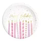 Happy Birthday Candles papírtányér 8 db-os 23 cm FSC