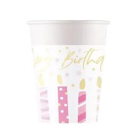 Happy Birthday Candles papír pohár 8 db-os 200 ml FSC