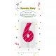 Színes Pink Pattern 6-os tortagyertya, számgyertya