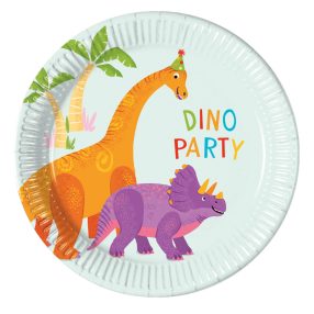 Dinoszaurusz Party papírtányér 8 db-os 20 cm FSC
