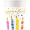 Happy Birthday Multicolor Candles papír pohár 8 db-os 200 ml FSC