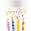 Happy Birthday Multicolor Candles papír pohár 8 db-os 200 ml FSC