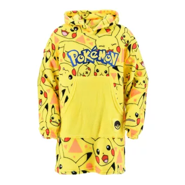   Pokémon Yellow belebújós plüss polár takaró, poncsó 10-16 év