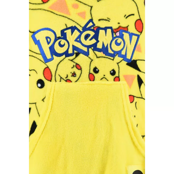 Pokémon Yellow belebújós plüss polár takaró, poncsó 10-16 év