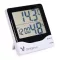 THERMOMETER hőmérő, páratartalom mérővel és digitális órával ZÖLD/FEHÉR