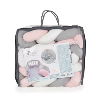 Cangaroo Braidy fonott fejvédő 180cm pink/szürke