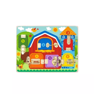 Tooky Toy Reteszes Montessori fa tábla TK044
