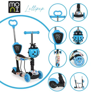 MONI Lollipop roller üléssel katicás kék
