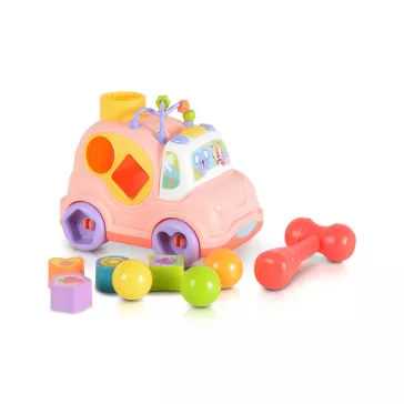 HUANGER Műanyag zenélő kisautó pink