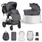 iCLICK Babakocsi 2in1 szett 22kg, aluminium váz, fordítható ülés, autom. csukható SZÜRKE
