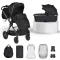 iCLICK Babakocsi 2in1 szett 22kg, aluminium váz, fordítható ülés, autom. csukható FEKETE