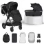 iCLICK Babakocsi 2in1 szett 22kg, aluminium váz, fordítható ülés, autom. csukható FEKETE