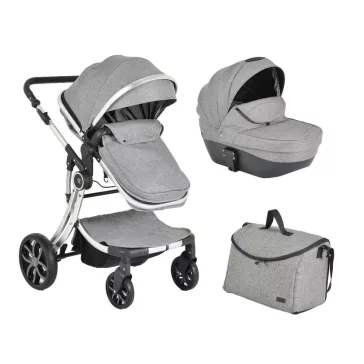 Polly 2in1 babakocsi SZETT:sport+mózes+ kistáska SZÜRKE