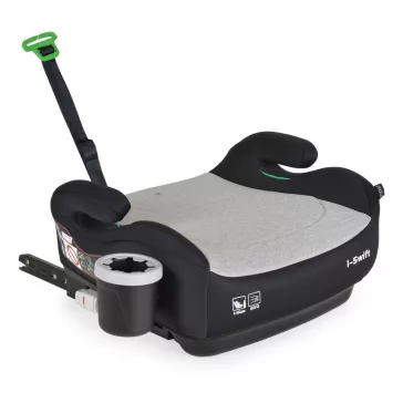   I-SWIFT ülésemelő pohártartóval 125-150cm I-SIZE és ISOFIX SZÜRKE