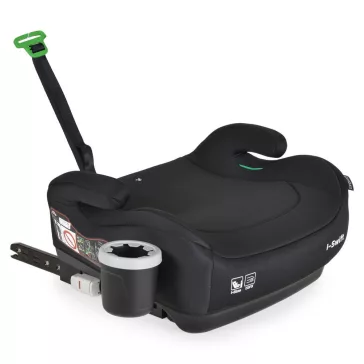   I-SWIFT ülésemelő pohártartóval 125-150cm I-SIZE és ISOFIX FEKETE