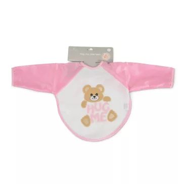   BEAR előke hosszú ujjal, macis mintával, pvc/textil HUG ME/ PINK