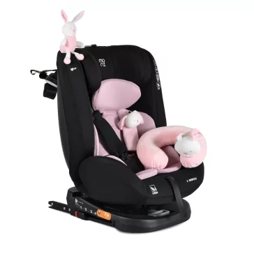   i-MAXX autós ülés, isofix, forgatható, 2 plüss+párna 40-150cm PINK