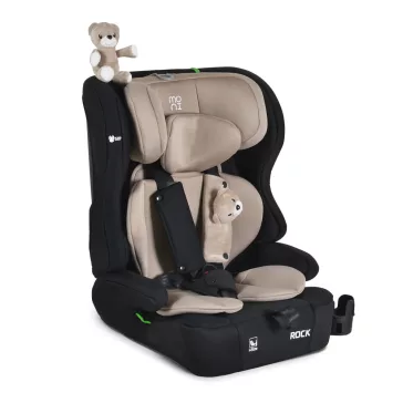   ROCK autós ülés 76-150cm, 2játékkal, pohártartó, belső öv, isofix nélkül BÉZS