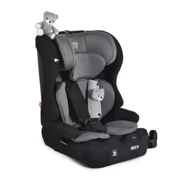   ROCK autós ülés 76-150cm, 2játékkal, pohártartó, belső öv, isofix nélkül SZÜRKE